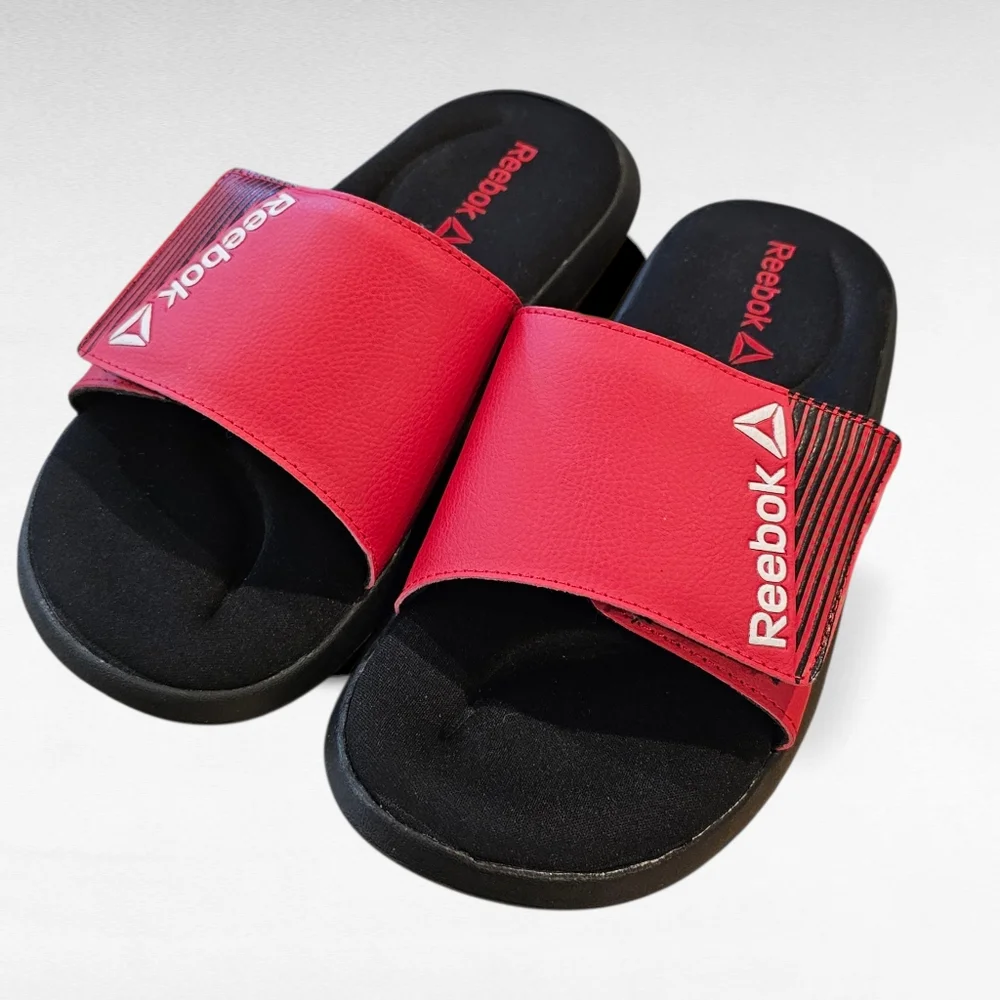 Reebok Men's Comfort Slides Red and Black Size 7